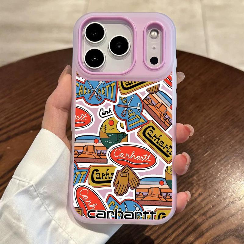 Fashion C-Carhartt Logo Phone Case For iPhone 17 16 15 14 13 12 11 Pro Max Plus Mini Luxury Jelly Material Case Fashion Durable Crystal Clear Stylish Shockproof Scratch-Resistant Perfect Fit