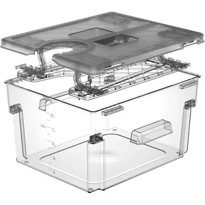 11.6 QT Grey Sous Vide Container with Lid and Built-in Rack Double-Door Design Sous Vide Pot for Most Sous Vide Machines