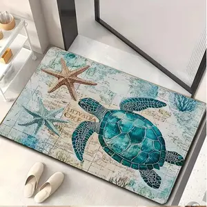 1 piece [Seahorse Shell] pattern - Dishwashing MATS, washing machine dust cover MATS, stove protection MATS, electric oven glass protection MATS, laundry room absorbent MATS, washbasin drain MATS, soft faucet absorbent MATS, washbasin cup MATS, kitchen ac