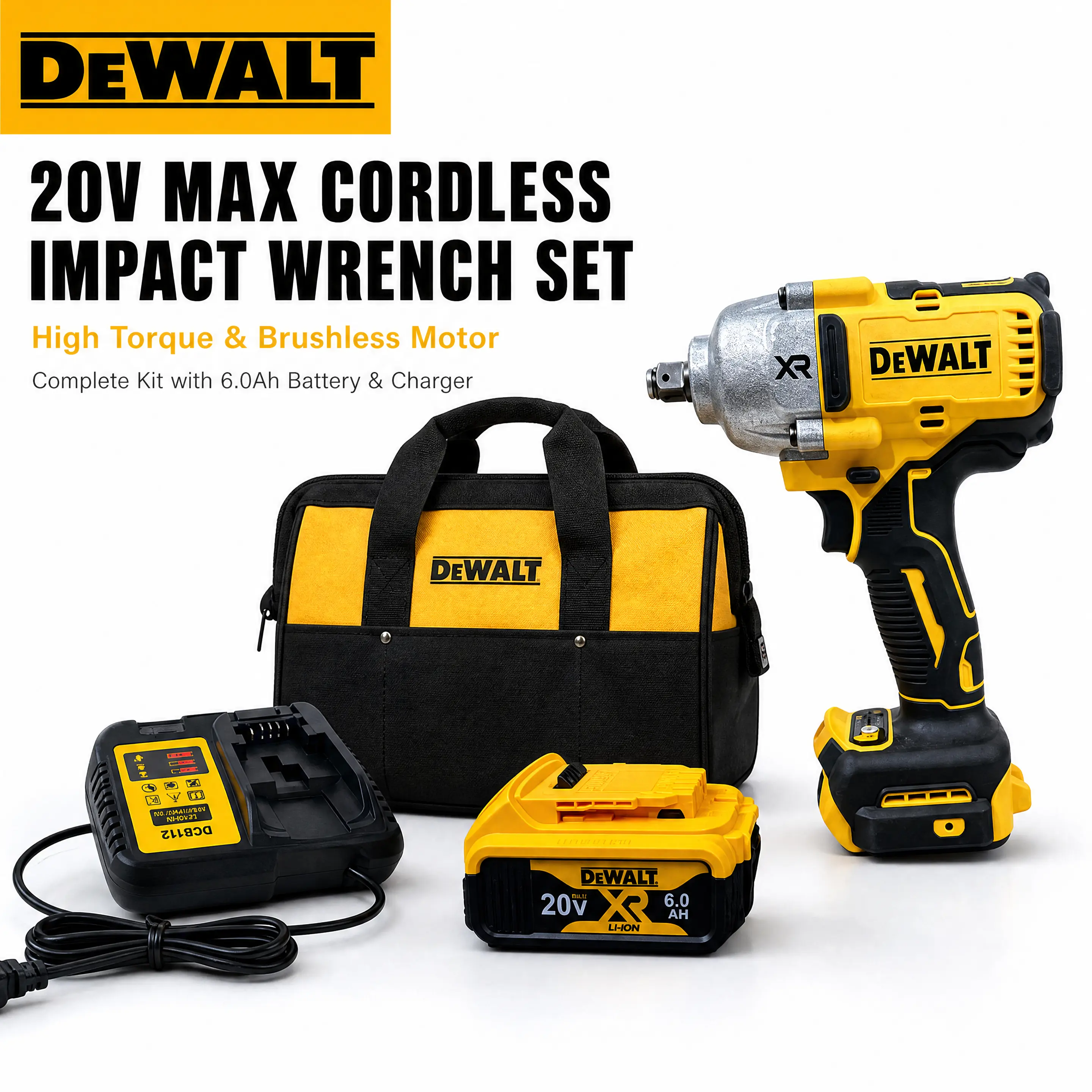 DEWALT DCF900 1/2" Brushless Impact Wrench - Tackles Stubborn Lug Nuts, Tough Bolts for Auto Repair & Home Garage Projects