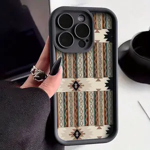Creative Western Cowboy Totem Style Colorful Pattern Case for iPhone 16 15 14 Pro Max 13 12 11 XR XS Plus Shockproof Full Camera Protection Durable slim Silicone Cover