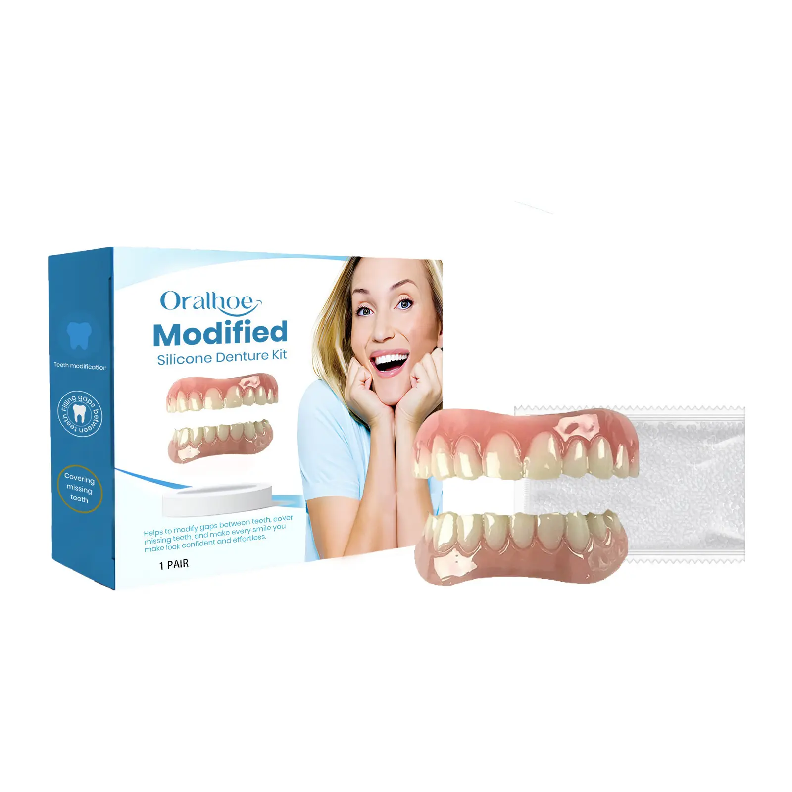 Oralhoe Modified Teeth Dentures, American Dentures Modified Teeth Interdental Orthodontic Dentures