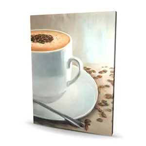 360 Stand High-Definition Coffee Theme Contemporary Wall Artwork - 36x48 in. Beige Artistic Minimalist Decoration for Kitchen, Home Decor Photo Print, Coffee Graphic Prints, Themed Prints