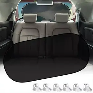 Car Rear Window Sunshade with Suction Cup, Sun UV Rays Protection for Car Back Window, Sunlight Shield Blocker Mesh Cover for Rear Facing Seats, Car Accessories for Baby, Pets, Children （39"x19"/Rear）