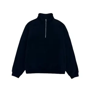 600 GSM 'Black' Quarter Zip Sweatshirt