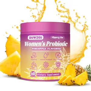 Feminine Probiotics Gummies- All in One Solution with Slippery Elm and Prebiotics&Lactobacillus Probiotic Blend for Women's pH Balance and Dryness - Pineapple Gummies