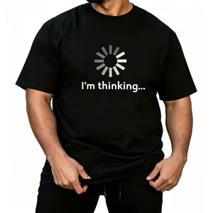 Viral I’m Thinking Loading Wheel Meme Men’s Casual Everyday Wear Funny Humor Shirt