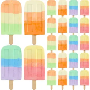 24 Pcs Ice Cream Sidewalk Chalk Set Multicolor Party Favors Bulk Washable Safe Outdoor Chalk for Kids Adults Fun Summer Playground Outdoor Activities Painting on Chalkboard Blackboard