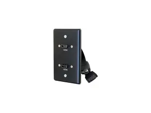 C2G 39879 Dual HDMI Pass Throuigh Single Gang Wall Plate, Black