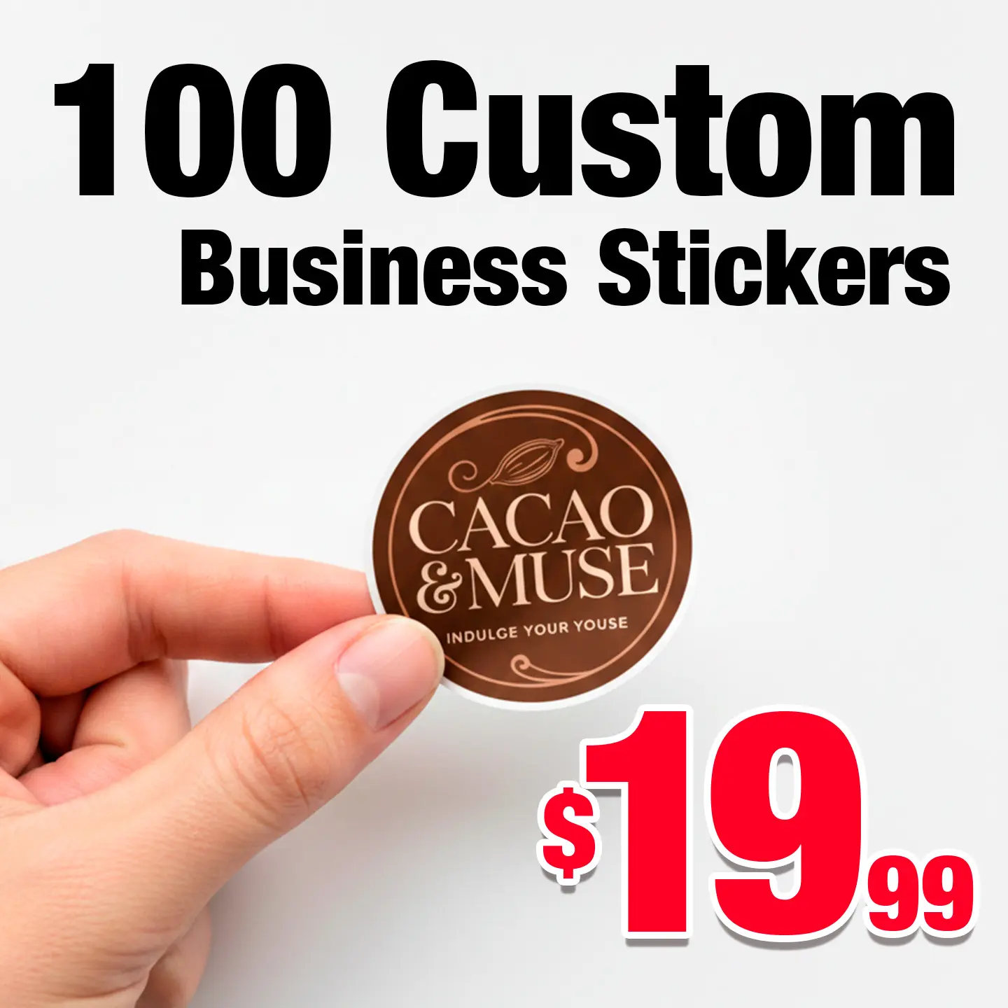 100 Custom Vinyl Stickers Pack - 1.5 Inches High-Quality Durable Material Fully Customizable Waterproof Office Stationery Labels with High-Resolution Printing for Small Business Branding, Packages - $19.99