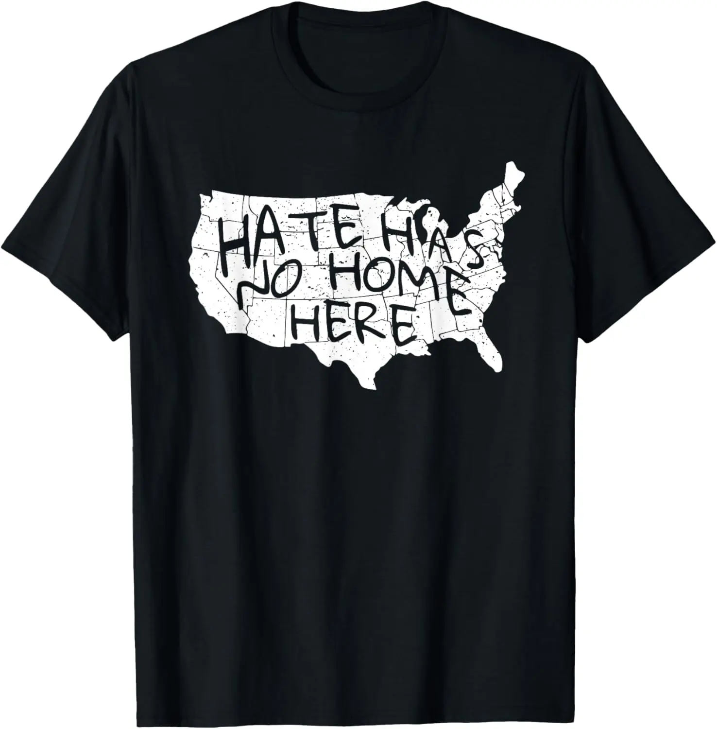 Women's Vintage Graphic Cotton T-Shirt - Short-Sleeve Streetwear Clothes, Casual Top with "Hate Has No Home Here" Print for Everyday Wear