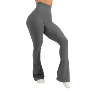 Imily Bela Womens High Waist Flare Yoga Pants with Pockets Butt Lifting Workout Athletic Bootleg Legging