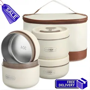 4-Layer Large Capacity Stainless Steel Lunch Set with Carrying Bag – Stackable Multi-Tier Meal Prep Containers, Heavy-Duty Food Box