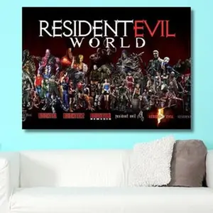 Resident Evil Characters Canvas Wall Art Print The Spencer Mansion Plan Canvas Resident Evil Poster Canvas Art Game Room Decor Ready to Hang