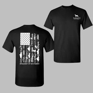 Hunt Fish Flag T-Shirt - Summer Wear, Unisex Short Sleeve Crew Neck T-Shirt, Casual Comfortable For Summer