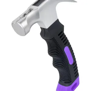 Small Claw Hammer - Mini Hammer for Camping Hammer, Stubby Tack Hammer, Nail Hammer with Magnetic (Purple)
