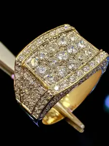 1 PC Luxury Square Shaped Zircon Cubic Zirconia Ring For Women For Wedding Engagement Anniversary Party Jewelry Valentine's Day Gift