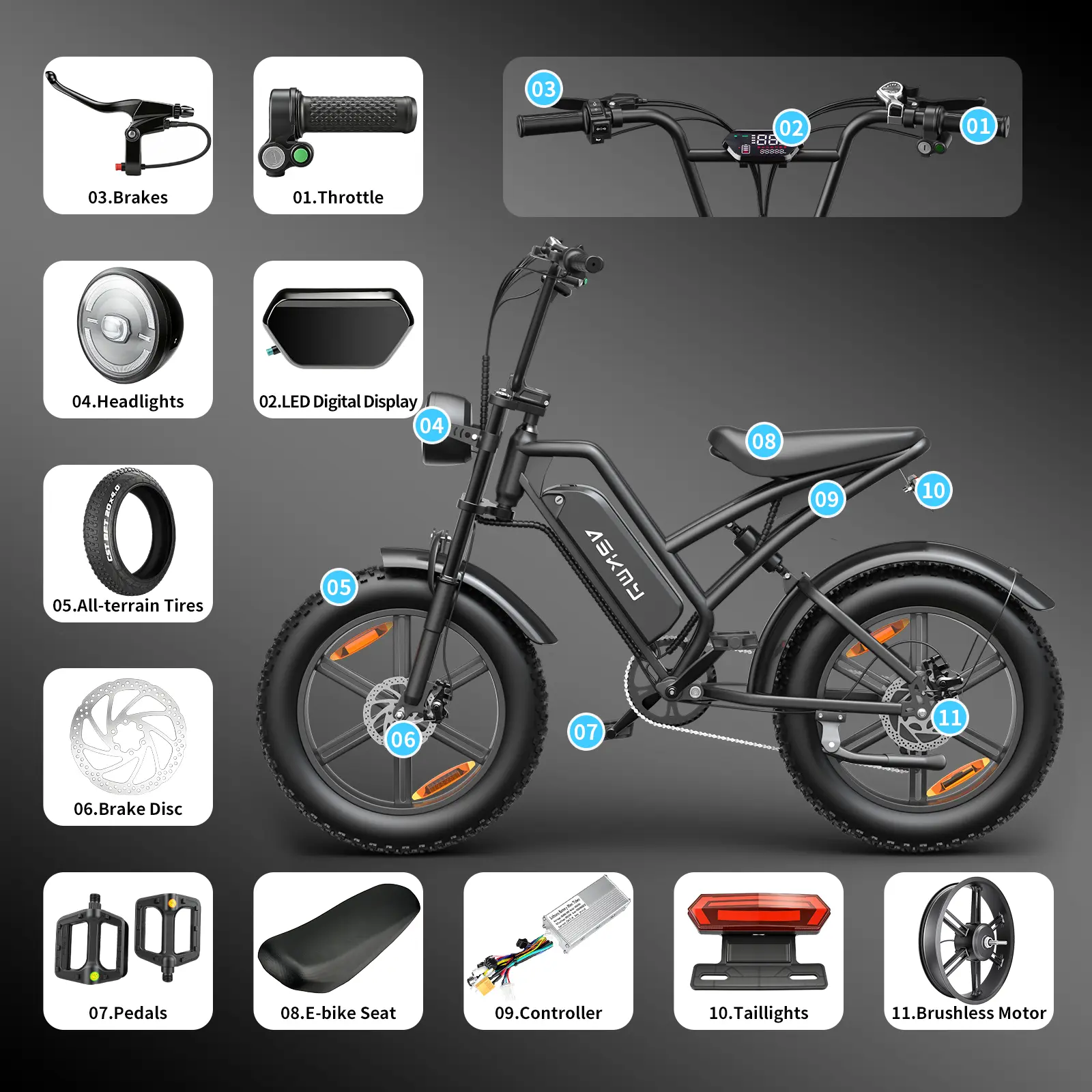 electric bicycle folding Euy F6 Long Range Fat Tire Electric Bike  euybike