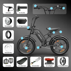 ASKMY E500 Electric Bike Accessories & Replacement Parts – Battery, Motor, Fat Tires, Brake Lever, Throttle, Pedals, Seat Kit, Spare Parts for All-Terrain E-Bike