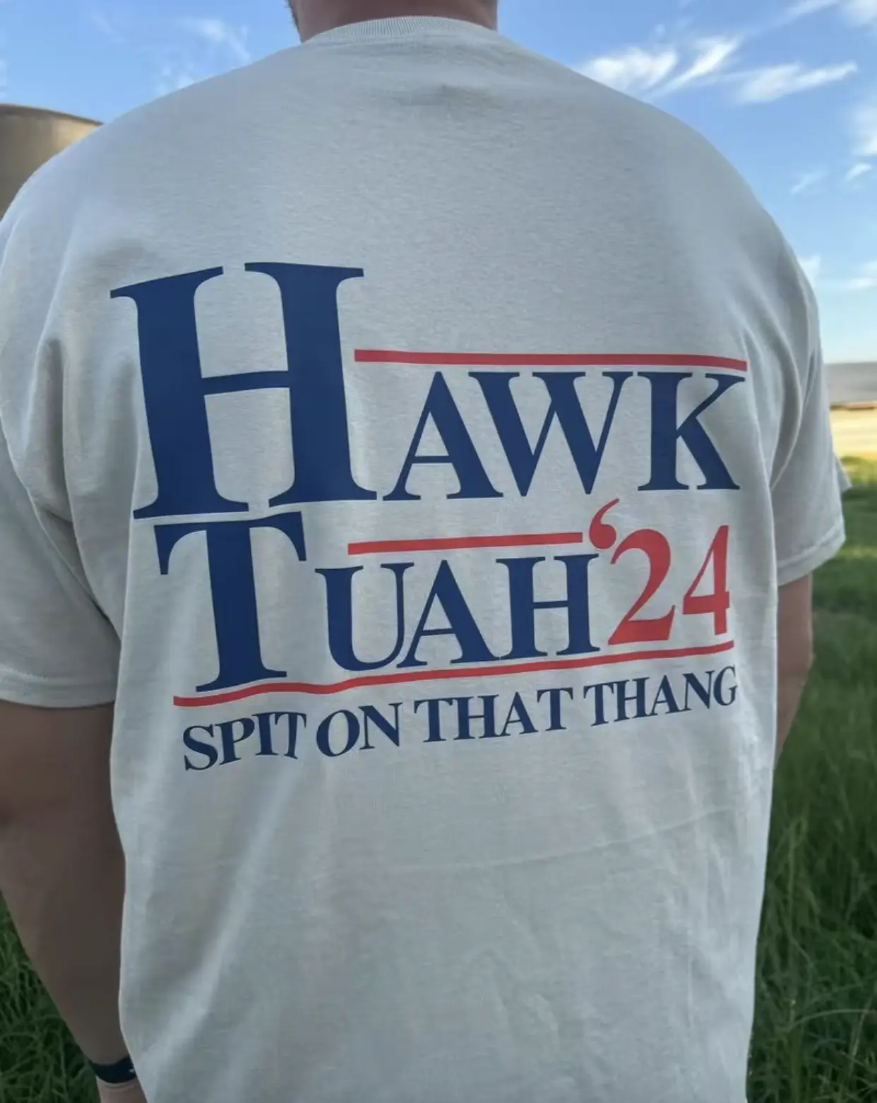Hawk Tuah Spit On That Thang 2 Sides T-shirt Unisex Fabric Cotton Collar