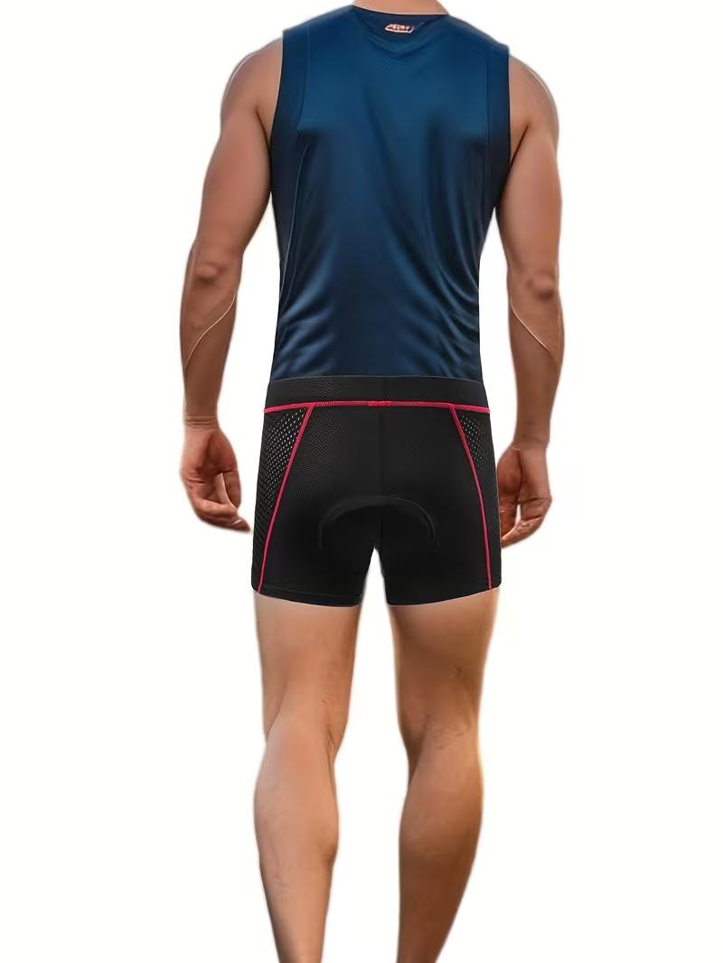 HOXEZU Male 3D Padded Compression Cycling Shorts - Opaque 4-Way Stretch Fabric, Flatlock Stitching, Ultra-Comfortable Elastic Waistband, Slim Fit, Shock Absorption, Compression Athletic Bottoms for Leg Support, Leg Muscles, Bike Riding, Mountain Biking
