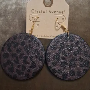 Leopard Print Disk Earrings