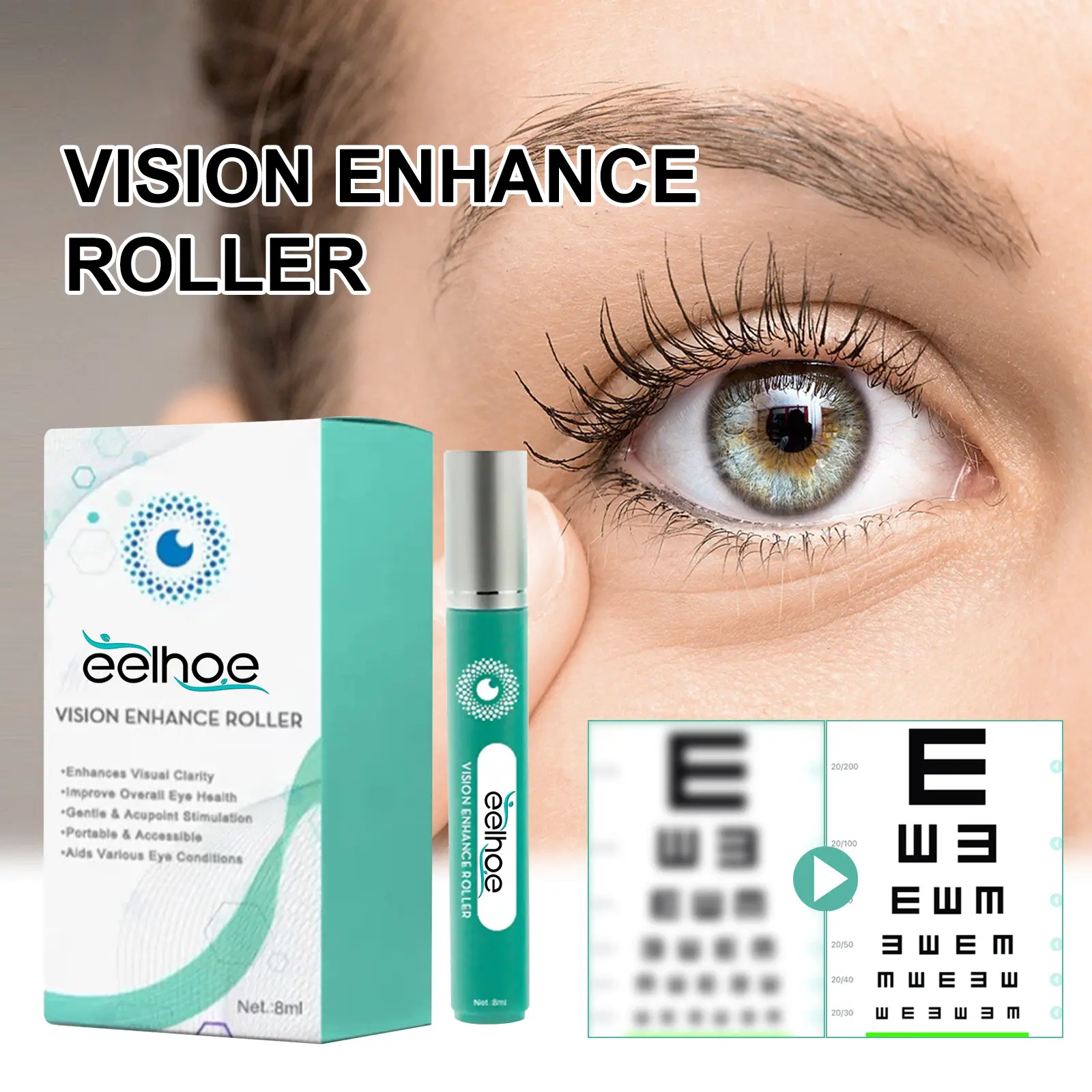 Brand Name Eye Massage Roller for Relief of Eye Strain and Fatigue