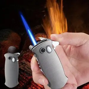 Windproof Torch Lighter - Metal Construction, 2-In-1 Lighter, Suitable For Camping, Bbq, Wilderness Survival, And Kitchen Use - Compatible With Liquid Fuels (Fuel Not Included). An Ideal Outdoor Gift For Men And Backpackers.