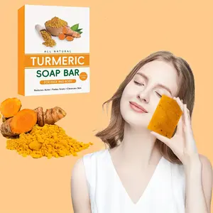 Natural Turmeric Soap Bar for Face & Body, Rejuvenates Skin, Gentle & Non-Irritating, Moisturizes All Skin Types, Ideal for Daily Use, Acne Clearing Products