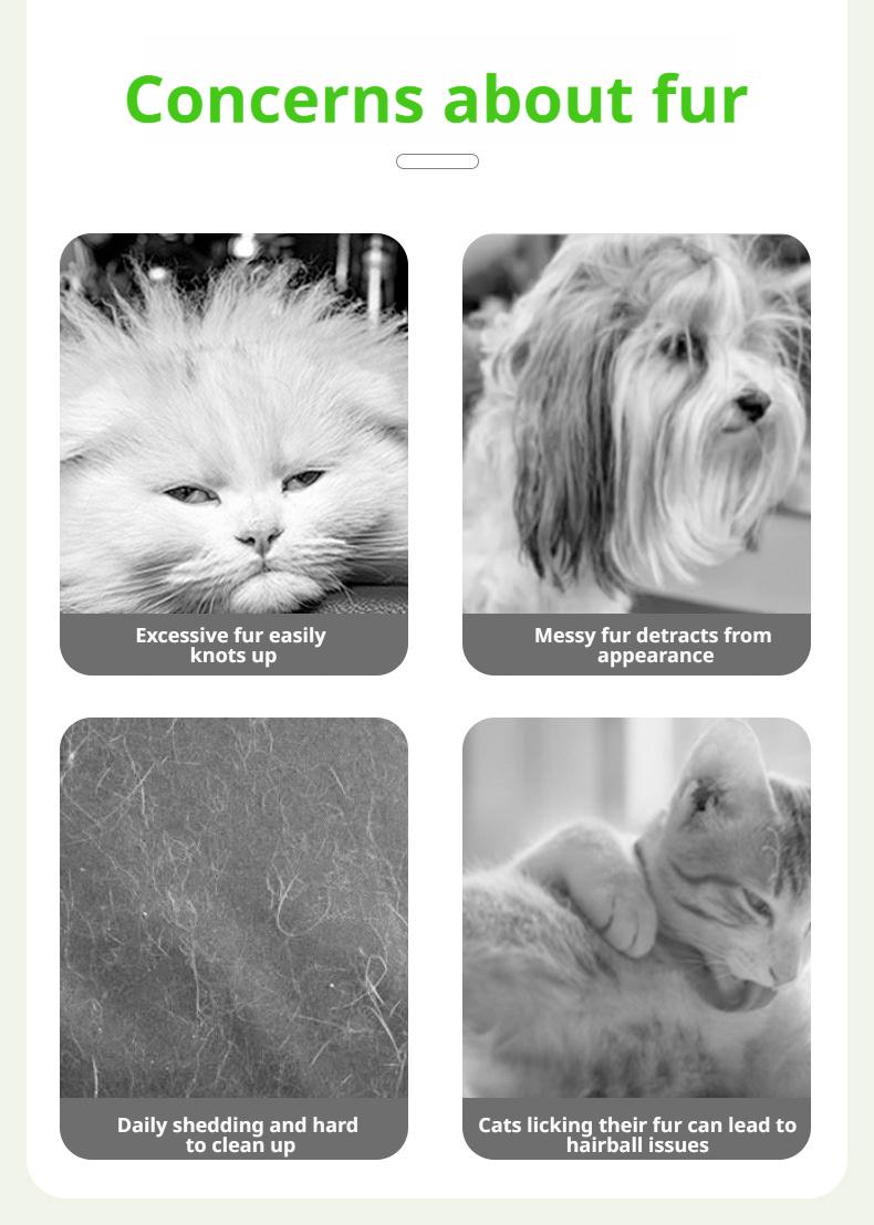 3-in-1 Pet Grooming Brush Set, Cat Dog Deshedding Comb with Lint Roller, Detangling Knot Remover, Floating Hair Brush for Long Short Haired Cats Dogs