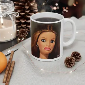 Barbie Disgusted Doll Face Ceramic Coffee Mug, (11oz, 15oz) Funny Meme Cup, Ugly Barbie Disgusted Doll Face Ceramic Coffee Mug, (11oz, 15oz) Funny Meme Cup, Ugly
