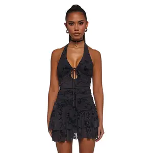 New Reign Halter Dress - Black