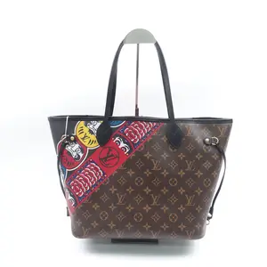 Pre-owned Louis Vuitton Coated Canvas Shoulder Bags Neverfull MM Kusama Monogram Shoulder Bag T10382588