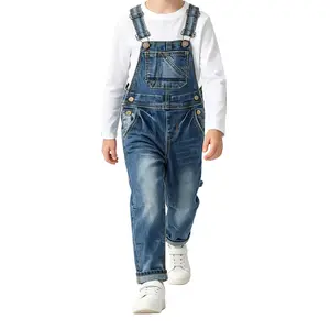 Kids Denim Jumpsuit, 12M-8T Unisex Little Girl & Boy Ripped Overalls, Fashion Jean Overall Pants for Daily Wear