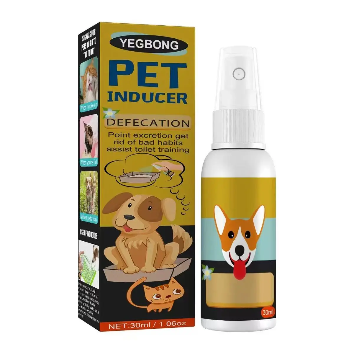 Pet Poop Spray Training Aid, Toilet Training Pet Cat Dog Inducer, Effective Potty Training Solution for Pets, Easy Use Animal Care Tool Supplies