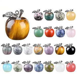 7Pcs Natural Crystal Apple Pendant, DIY Necklace Pendant Charm, Gemstone Pendant, Jewelry Making Supplies, Boho Vintage Healing Crystal Pendant, Christmas Gift, Christmas Eve Stocking Stuffer, Unique Handmade Gift for Her, Dainty Keychain Pendant