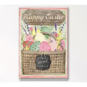 Courtside Market Easter Basket 18x26 Canvas Wall Art