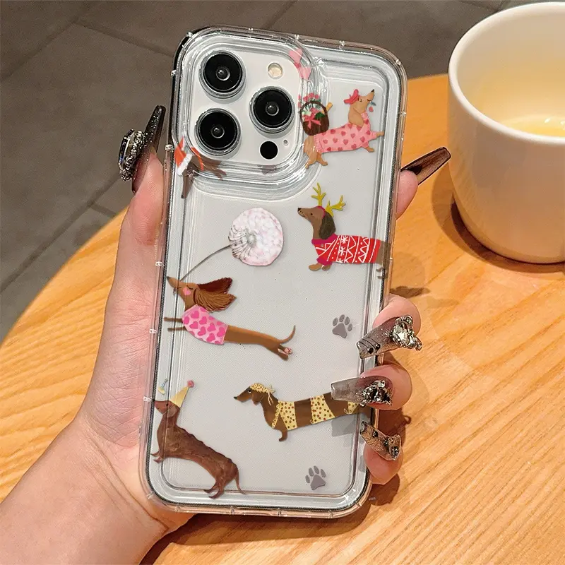 Transparent Tpu Phone Case with Lhasa Apso Dog Pattern, Shockproof Full Coverage Protection for iPhone 6/7/8/x/XS/XR/XS Max, Gift for Women & Girls