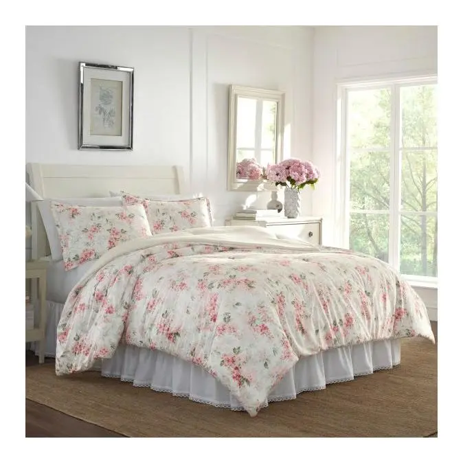 Laura Ashley Wi steria Pink Twi n Comforter Sha m Set Laura Ashley Wi steria Pink Twi n Comforter Sha m Set