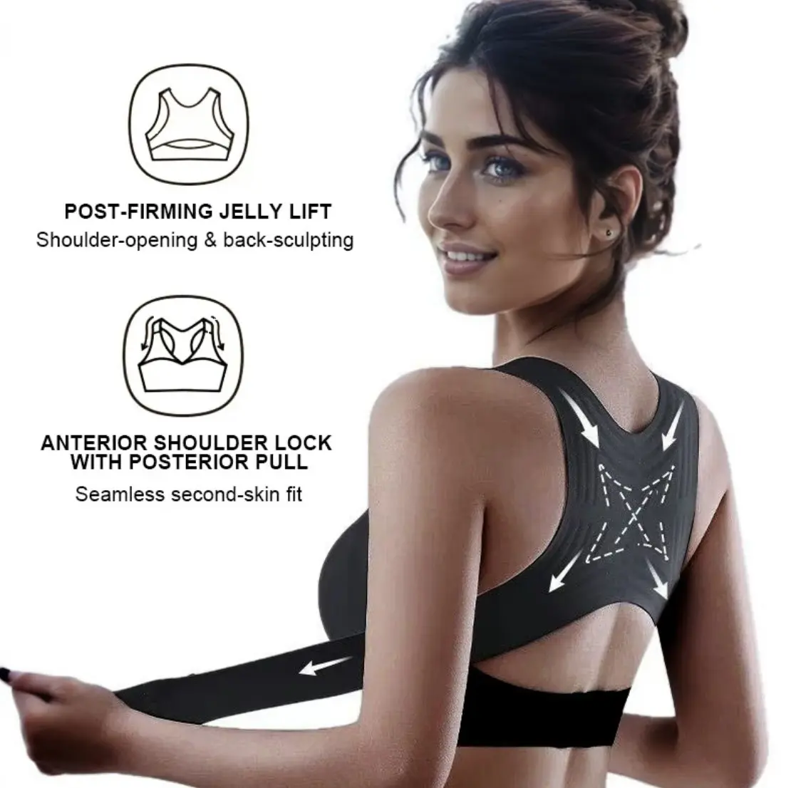 Slimwest Posture Corrector Bra, 2-in-1-SupportiveShapewear for Back Pain Relief & ShoulderSupport for Women Underwear,Seamless, Adjustable Support forBack & Shoulders