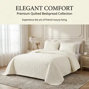 Ultrasonic Bedding Set, 2 Piece or 3 Piece Bedding with Pillowcases, Lightweight Quilted Sheet Set, Suitable for Twin & King Size Beds