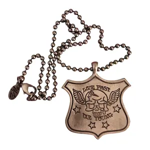 Live Fast Die Young Biker Necklace