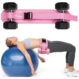 Hip Thrust Belt for Dumbbells & Barbells, Premium Leather Non-Slip Glute Bridge Pad for Booty & Lower Body Workouts, Adjustable Weight Belt for Women Home Gym Training