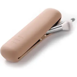 Large Travel Makeup Brush Holder, Magnetic Anti-fall Out Silicon Portable Cosmetic Face Brushes Holder, Soft and Sleek Makeup Tools Organizer for Travel (8.27 * 2.36 * 1.57)