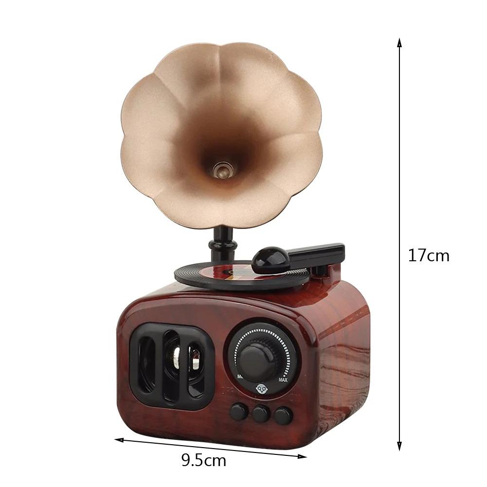 Retro Gramophone Music Box Home Desktop Decoration Miniature Phonograph Shape Music Box for Birthday Valentines Day Anniversary