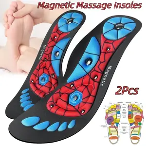 2Pcs/1 Pair Magnetic Acupressure Insoles, Soft Elastic EVA with Shock-Absorbing Arch Support, Breathable Non-Slip Cuttable Unisex, Must-Have for Commuters & Sports Lovers, Suitable for All Footwear & Holiday Gifting, Shock Absorption Comfy