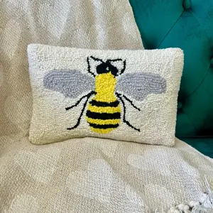 Bee Pillow | Handcrafted Wool Accent Pillow
