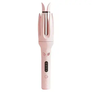 Upgraded automatic curling iron (28 mm), ceramic auto-rotating curling wand with negative ion care, 4 temperature settings with fast heating, anti-scald tangle-free design, bidirectional rotation, LCD display, long-lasting hair styling tool for women’s tr