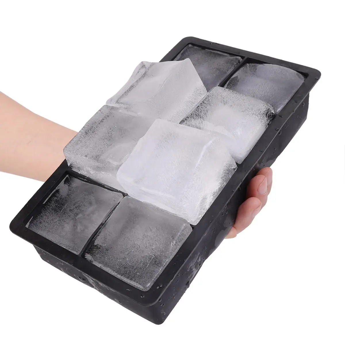 Silicone Square Ice Cube Tray, 1 Count Reusable Ice Cube Mold, Ice Tray For Freezer