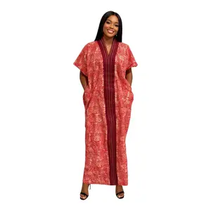 CRZ Elegant African Ankara Kaftan With Aso Oke Design HB4006